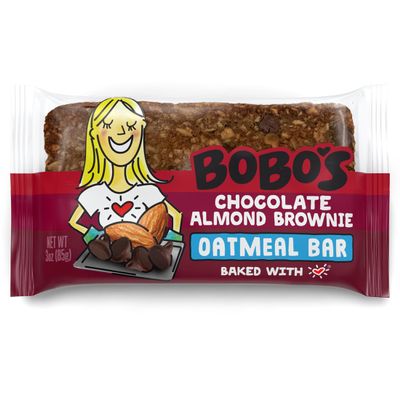 Bobo's Chocolate Almond Brownie Oat Bars, Gluten Free, Non-GMO, Whole Grain Oats, Pack of 12 | Snack Bars | On-the-Go | Made with Simple Ingredients