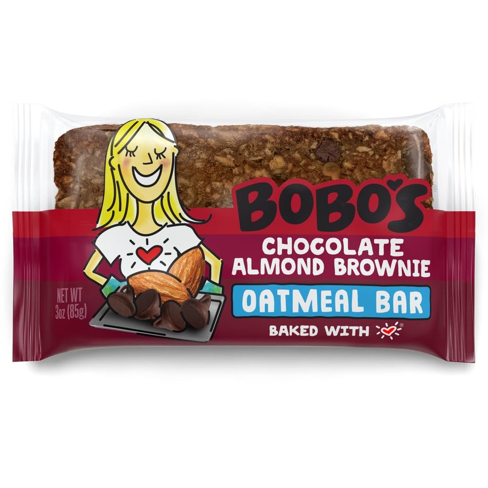 Bobo's Chocolate Almond Brownie Oat Bars, Gluten Free, Non-GMO, Whole Grain Oats, Pack of 12 | Snack Bars | On-the-Go | Made with Simple Ingredients