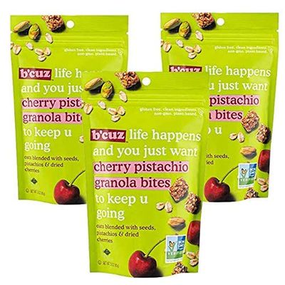 Bcuz Granola Bites 3 oz (Cherry-Pistachio, 3 Ounces (Pack of 3))