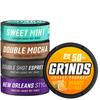 Grinds Coffee Pouches | 5-Can Variety Pack | Double Mocha, Sweet Mint, Double Shot Espresso, New Orleans, Orange Citrus | Brew-Free Coffee Alternative | 18 Pouches Per Can view 1