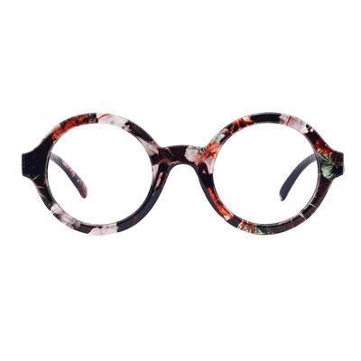 OCCI CHIARI Reading Glasses Women's Reader Black/flower Sturdy Eyewear (0 1.0 1.5 2.0 2.5 3.0 3.5 4.0 5.0 6.0)