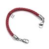BAIYI HOPE Free Engraving Stainless Steel Medical Alert ID Bracelet for Daughter and Son Red Braided Leather Medical Emergency Awareness Bracelet 6 inch view 3