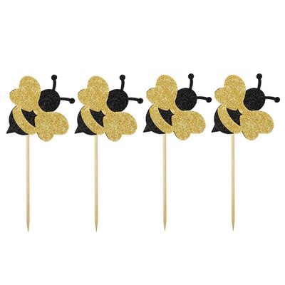12pcs Wedding Cupcake Decor Cake Picks Cake Toppers Bee Cake Topper