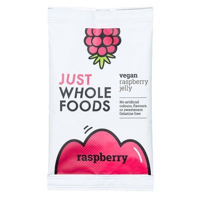 3 x Just Wholefoods Natural Raspberry Real Fruit Flavoured Jelly Crystals 3.00 oz