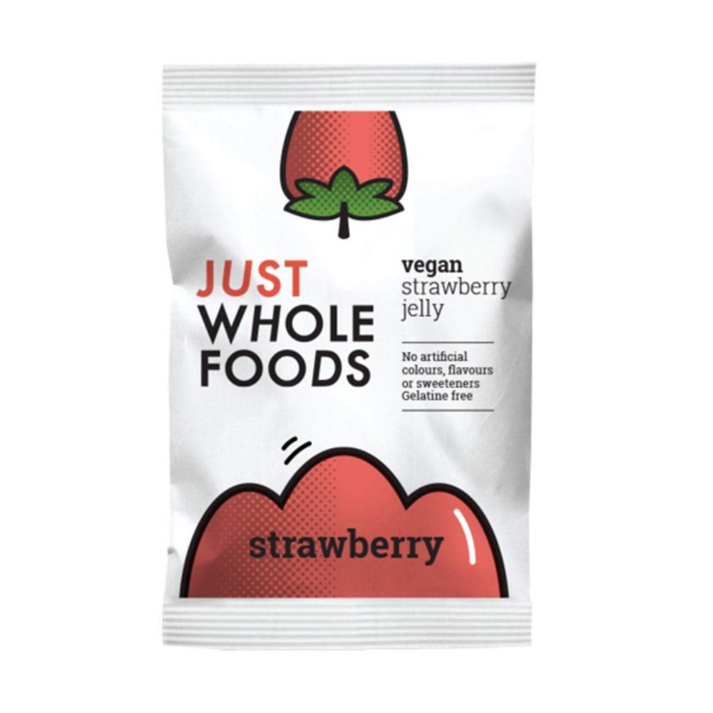 6xJust Wholefoods Organic Strawbry Real Fruit Flavoured Jelly Crystals 85g