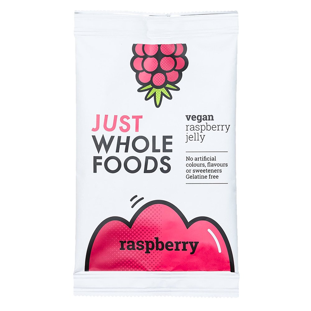 6 x Just Wholefoods Natural Raspberry Real Fruit Flavoured Jelly Crystals 3.00 oz