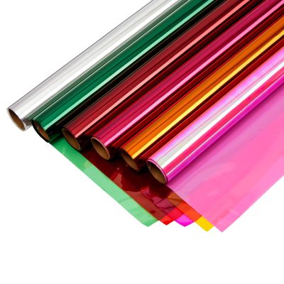 Bright Creations Colored Sheets Cellophane Wrap - 6 Rolls, 17 in x 10 ft, Assorted Colors - Transparent Gift Wrapping Paper & Colorful Cellophane Rolls