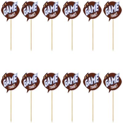 12pcs Paper Cake Topper Party Cupcake Toppers for Games Party Super Bowl Party Birthday Party Decoration - Game Time
