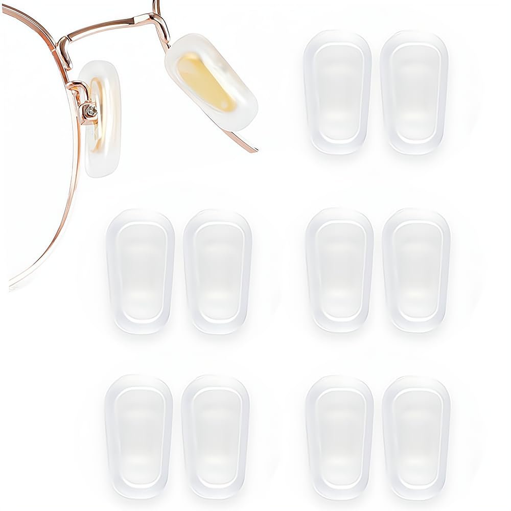 5 Pairs Slip-on Nose Pads Covers,Soft Silicone Eyeglasses Nosepads Anti-Slip Glasses Nose Piece,Eyewear Protective Covers Eye Pads,Nose Bridge Pads Replacement Nose Guards Eye Glasses Repair Kits