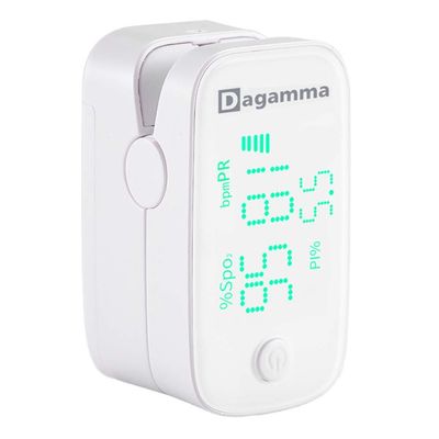 Dagamma DP250 Fingertip Pulse Oximeter, Heart Rate Measurement, Blood Oxygen Saturation Monitor SpO2 with LED Screen, IP22 Level Water and Dust Resistance, Batteries, Lanyard (White)