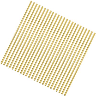 Reusable Metal Gold Straws 50Pcs.215x6mm Stainless Steel Drinking Straws in Bulk For Wholesale.8.5inch All Curved Straight Straws for 20oz Tumblers Yeti (50pcs all straight Gold-8.5")