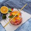 Reusable Metal Gold Straws 50Pcs.215x6mm Stainless Steel Drinking Straws in Bulk For Wholesale.8.5inch All Curved Straight Straws for 20oz Tumblers Yeti (50pcs all straight Gold-8.5") view 3