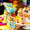 100 Pcs Hawaiian Luau Cellophane Bag Tropical Aloha Hibiscus Candy Goodie Bags Tiki Party Supply Luau Decorations with 100 Twist Ties for Hawaii Party Favors Summer Table Setting, 10.8 x 5 Inch view 3