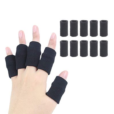 30 Pcs Finger Sleeves Protectors Thumb Support Elastic Compression Braces- Relieve Pain for Arthritis, Triggger Finger, Calluses - Finger Splint for Basketball, Tennis,Baseball, Cycling (Black)