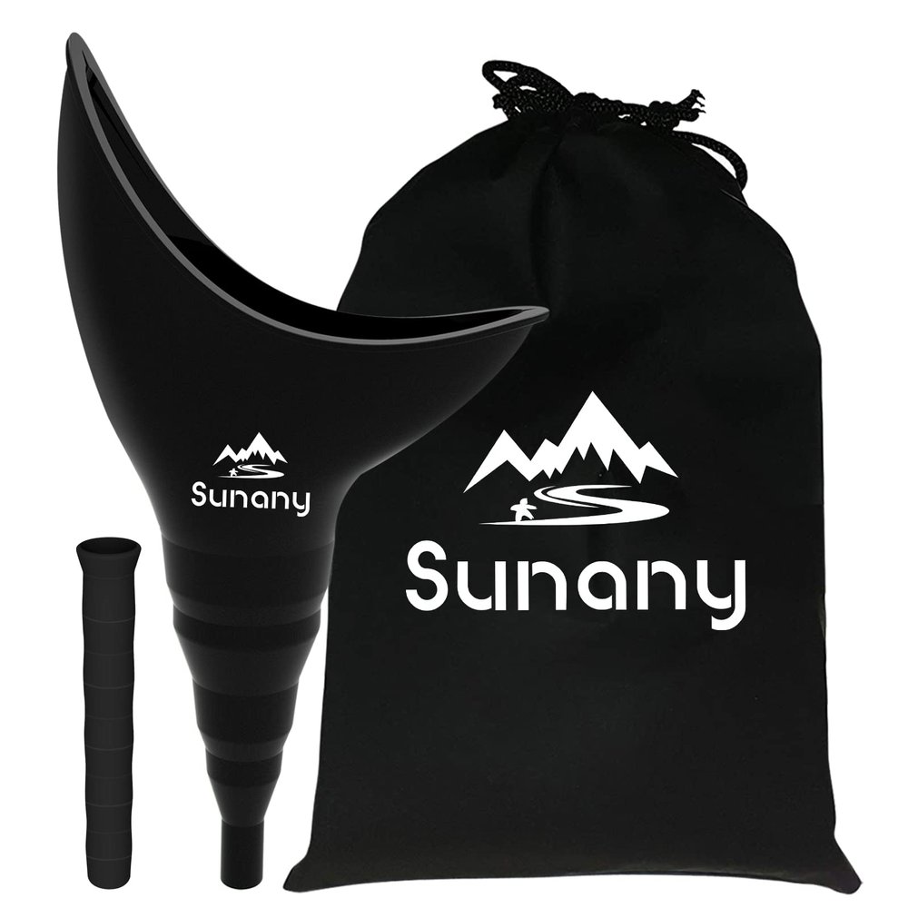 Female Female Urinal, Reusable Silicone Foolproof Women Pee Funnel Allows Women to Pee Standing Up,Women's Urinal is The Perfect Companion for Indoor Use (Black)