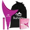 Sunany Female Urinal, Reusable Silicone Foolproof Women Pee Funnel Allows Women to Pee Standing Up,Women's Urinal is The Perfect Companion for Indoor Use(Fuchsia) view 1