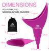 Sunany Female Urinal, Reusable Silicone Foolproof Women Pee Funnel Allows Women to Pee Standing Up,Women's Urinal is The Perfect Companion for Indoor Use(Fuchsia) view 4