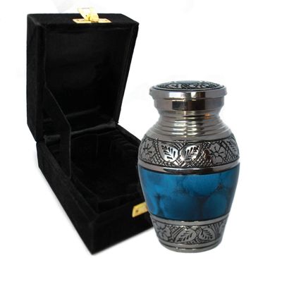 Moonstone Blue Cremation Urns for Human Ashes Adult Male for Funeral or Home. Cremation Urns for Adult Male Large Cremation Urns for Men Adult Urns for Ashes (Moonstone Blue, Small)