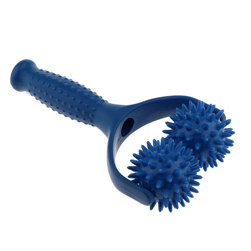 Massage Roller with Two Balls with Knobs Full Body Massager Shoulder, Leg, Foot, Hand Muscle Relax Massager Self-Massage Roller