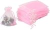 100pcs Pink Organza Bags 4X 6 Wedding Christmas Favors Gift Drawstring Pouches view 4