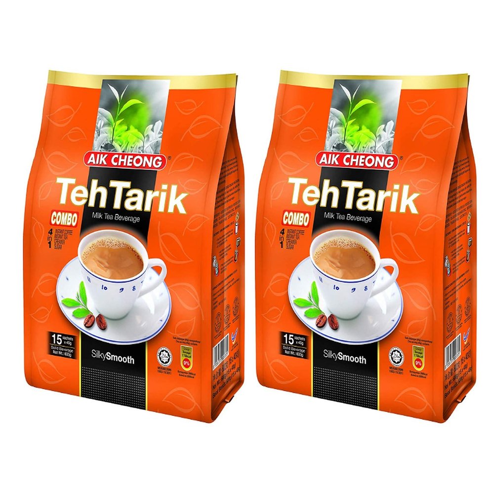 Aik Cheong TehTarik Combo Milk Tea Beverage (2 Pack, Total of 1200g)