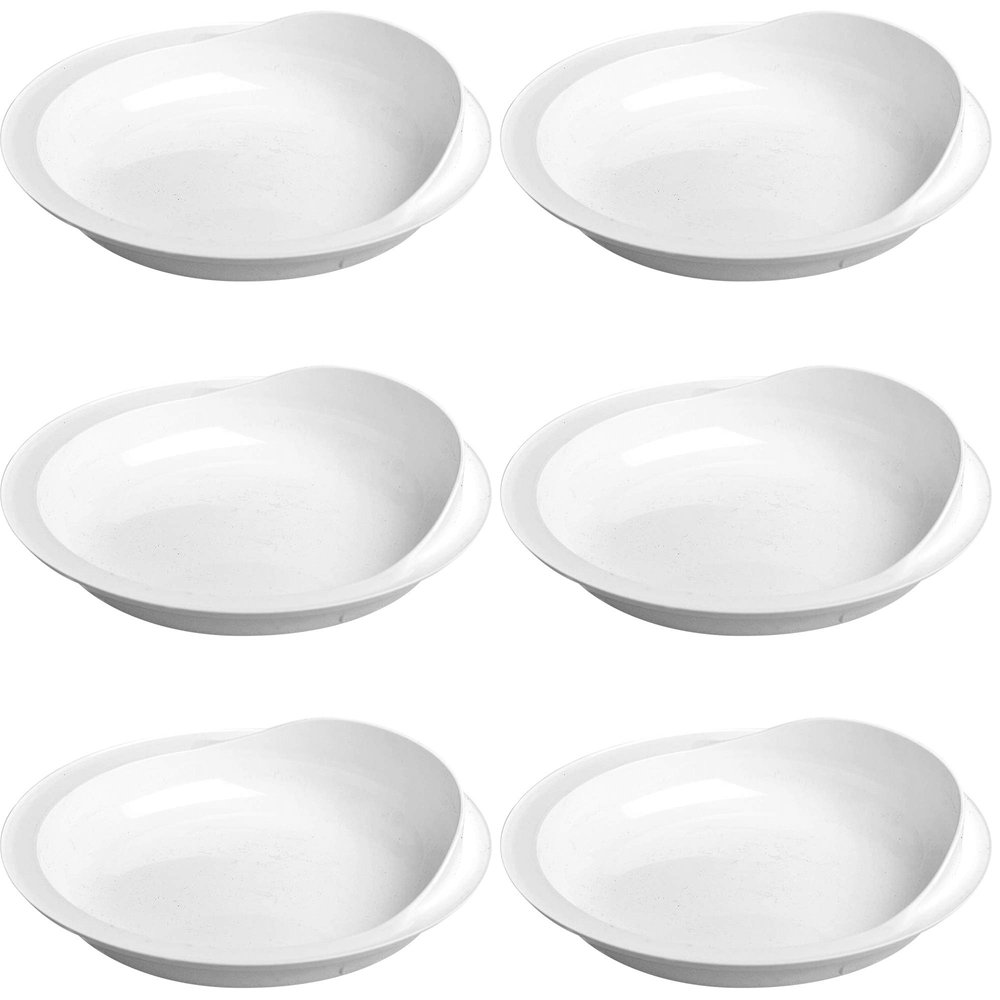 Providence Spillproof 9" Scoop Plate High-Low Adaptive Bowl - 6 Pack - Dish for Disabled, Handicapped, and Elderly Adults with Special Needs from Parkinsons, Dementia, Stroke or Tremors - PSC 996