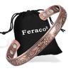 Feraco Copper Bracelet for Women, Ultra Strength Magnetic Bracelets, 99.99% Pure Copper Cuff Bangle with 3500 Gauss Neodymium Magnets, Adjustable, Vintage Flower Collection view 1
