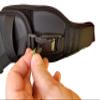 Wheelchair Overlapping 4" Chest Strap with Limit-Less Magnetic Self Engaging Buckles (Black - Vinyl, Medium) view 3