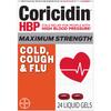 Coricidin Hbp, Decongestant-free Maximum Strength Cold, Cough & Flu Liquid Gels, 24 Count view 1