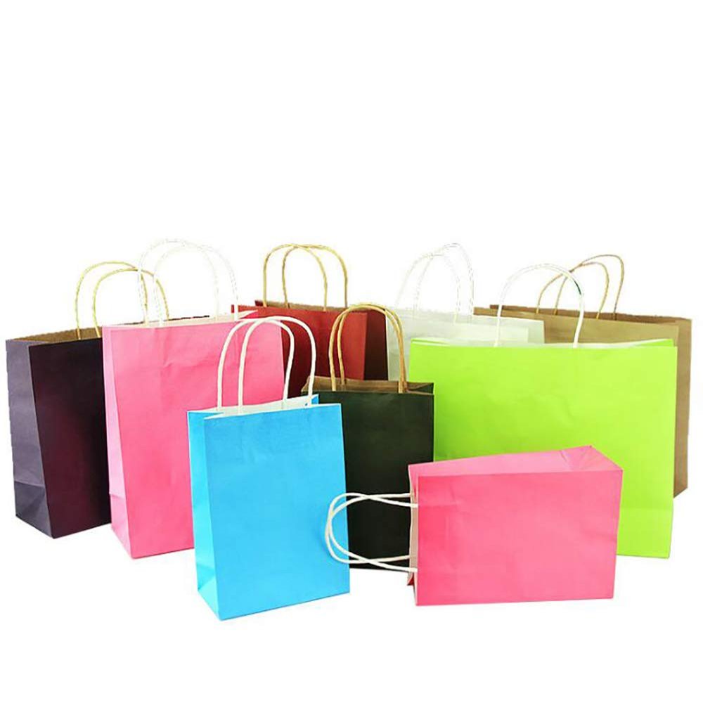 100pcs Kraft Paper Bags,Paper Gift Bags with Handles Bulk for Shopping, Packaging, Retail, Party Favor, Craft, Gifts, Wedding, Recycled, Business, Goody,Cookies, Sandwich and Merchandise Bag