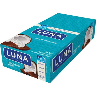 Clif Bar Luna Bar for Women - Box of 15 (Chocolate Dipped Coconut)