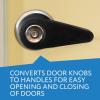Impresa Door Knob Extension 2-Pack - Soft Black Rubber Compatible Only with 2"-2.5" Ball-Shaped Doorknobs - Slip-Resistant Grip & Easy Install - Adaptive Door Turner & Handle Gripper view 3