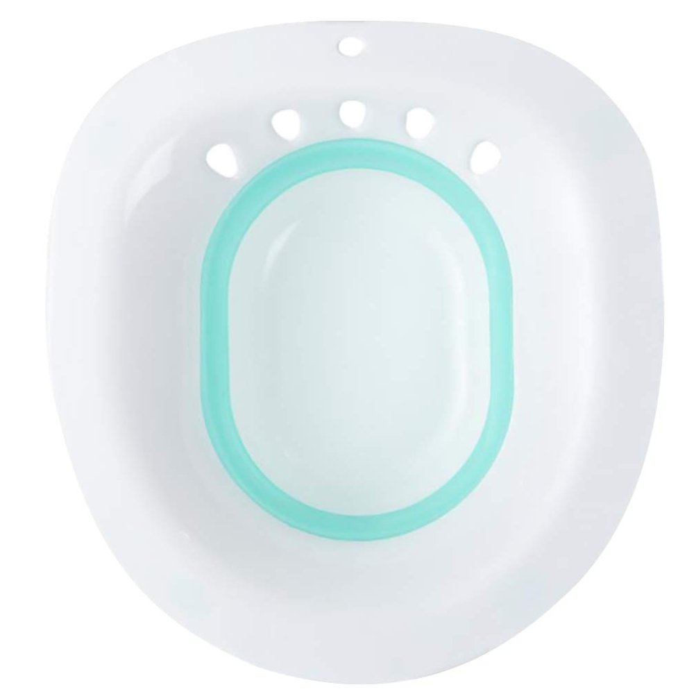 Sitz Bath for Over The Toilet Bidet Postpartum Care Postoperative Care Basin Foldable Household Bathroom Cleaning Basin White Green