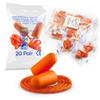 20 Pair Foam Ear Plugs with Cord - Soft & Comfortable Ear Protection - Disposable Ear Plugs Individually Wrapped with Noise Cancelling up to 32dB - Ideal for Sleeping Construction Shooting Sports view 1