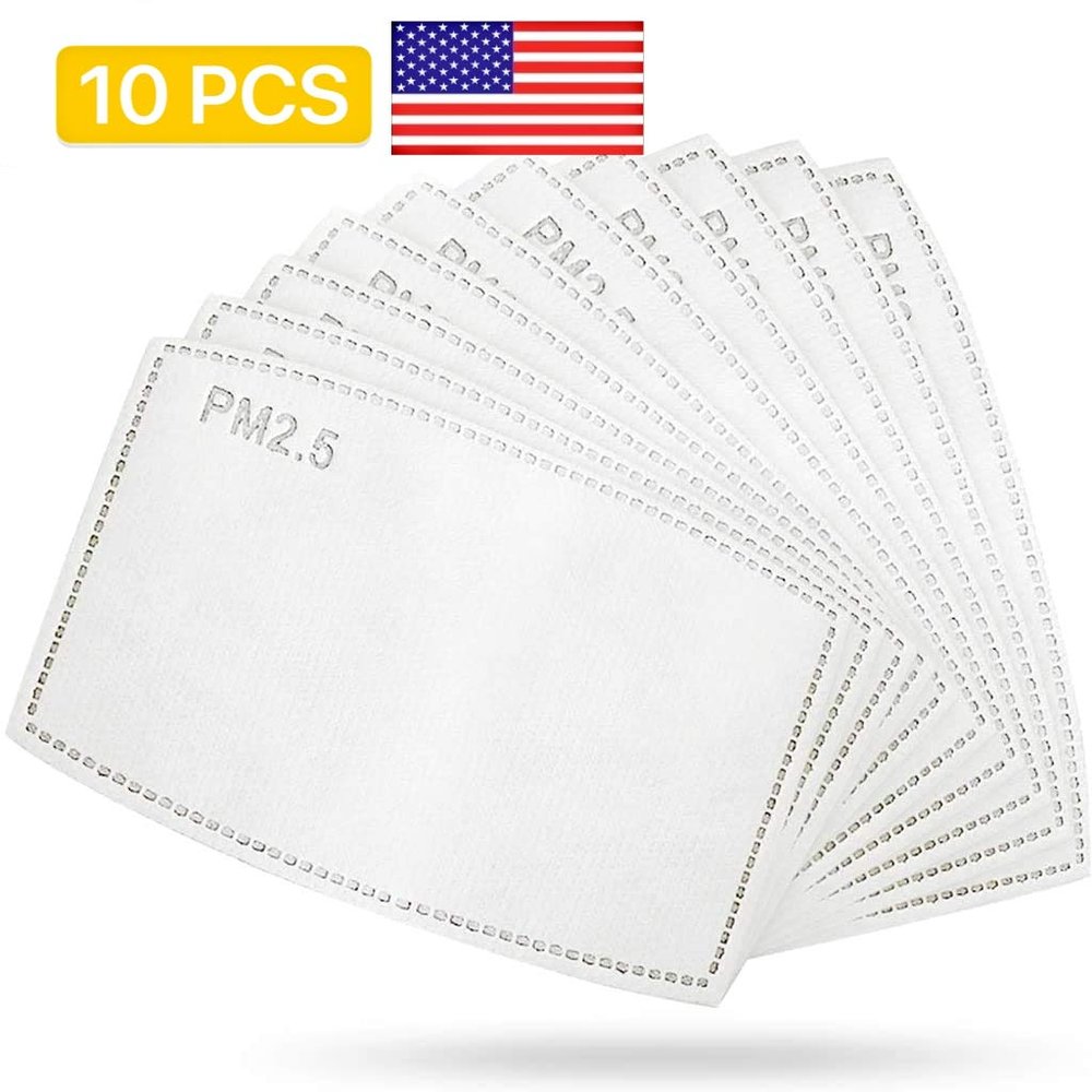 10PCS PM2.5 Activated Carbon Filter Replaceable Anti Haze 5 Layers Filter Paper Pad for Adults Men and Women