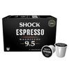 Shock Coffee Espresso 9.5 Single Serve Cups | Extra High Caffeine Strong Coffee | Medium Dark Roast | 10 ct view 1