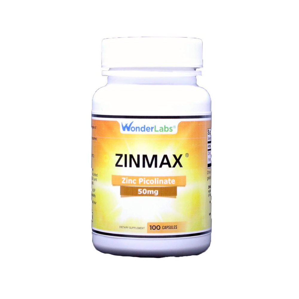Wonder Laboratories Zinc Picolinate 50 mg | Zinmax Top Form of Zinc in Terms of Absorption for Immune Support, 100 Capsules