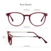 VisionGlobal Blue Light Blocking Glasses for Women/Men, Anti Eyestrain, Computer Reading, TV Glasses, Stylish Square Frame, Anti Glare (Red, 0.25 Magnification) view 3
