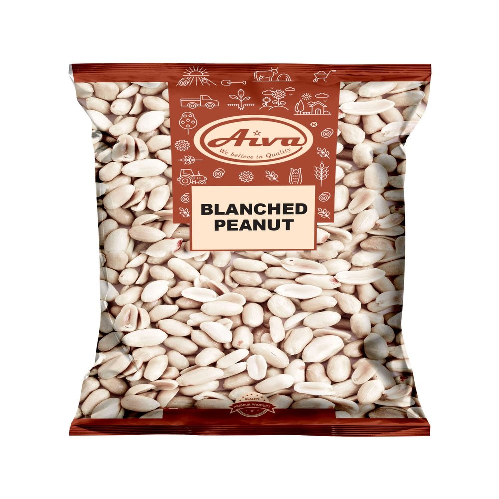 Aiva Raw Peanuts Skinless, Blanched, Uncooked, Unsalted Gourmet Quality Nut USA Grown 2 LB