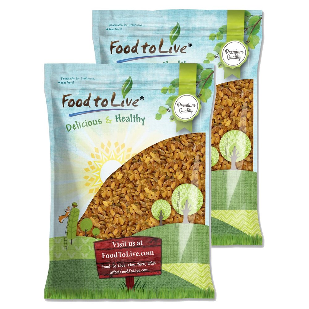Food to Live California Jumbo Golden Raisins, 16 Pounds Seedless, Sun-Dried, No Added Oil, No Added Sugar, Kosher, Vegan, Raw, Bulk