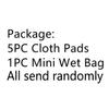 6pcs/Set Resuable Washable Incontinence Pads, Waterproof Organic Bamboo Resuable Menstrual Pads Sets, Including 5pcs Heavy Flow Cloth Mama Sanitary Napkins + 1pc Mini Wet Bag view 3