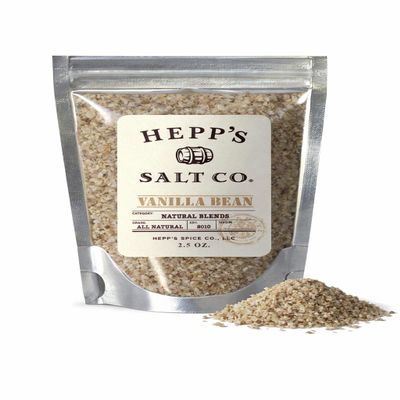 HEPPS Salt Co. Vanilla Bean Sea Salt Gourmet Vanilla Salt Made with Real Vanilla Beans Finishing Salt for Baking, Desserts, Chocolate, Fruit & Cocktails Small Batch Seasoning, 2.0 oz