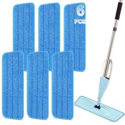 16.5 Inch Reusable Mop Pads Microfiber Spray Mop Replacement Heads for Wet/Dry Mops Compatible with Bona Floor Care System (6 Pack)