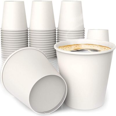 Lakesstory 100-Pack 4 oz. White Paper Disposable Cups Hot and Cold Beverage Drinking Cup for Water, Juice, Coffee or Tea Ideal for Water Coolers, Party, or Coffee On the Go