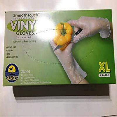 100 Ct Vinyl Gloves (Extra Large Powered)