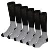 6 Pairs of Thermal Diabetic Crew Socks for Recreation Activities with Non-Binding Top (Grey with Black Top, 10-13) view 1