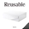 BLK&WH 3 Extra Large Gift Boxes with Lids 16.3x14.2x5 Inches, White Gift Boxes Closure Lids for Clothes and Large Gifts (Glossy White) view 3