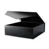 BLK&WH Extra Large Gift Box with Lid 16.3x14.2x5 Inches, Black Gift Box for Clothes and Large Gifts (Glossy Black with Grass Texture) view 1