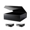 BLK&WH 3 Extra Large Gift Boxes with Lids 16.3x14.2x5 Inches, Black Gift Boxes for Clothes and Large Gifts (Glossy Black with Grass Texture) view 1