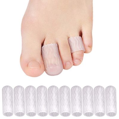 10 Pcs Silicone Toe Protectors, Toe Sleeves Callus Cushion Gel Toe Caps for Blisters, Corns, Toe Cracking, Pain Relief and Reduce Friction